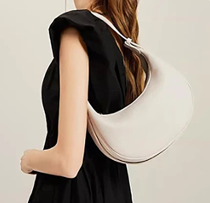 FOXER Brand PU Leather Women's Shoulder Bag 2025 Fashion Lady Crescent Luxury Design Half-moon Handbag Crossbody Bag Girl Gift