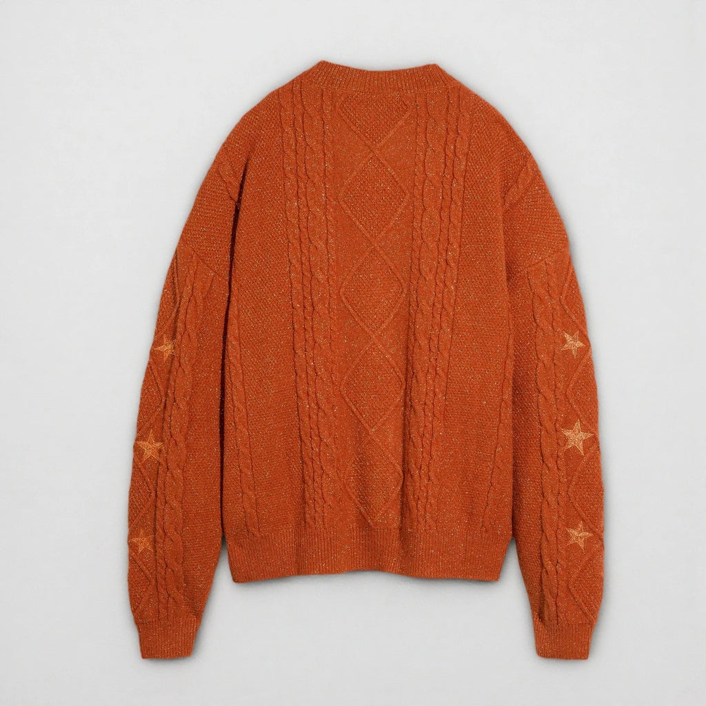 Autumn Red Maple Leaf Embroidered Leaves Knitted Cardigan Women Winter V-neck Single Breasted Show Y2k Style Cardigans Girls