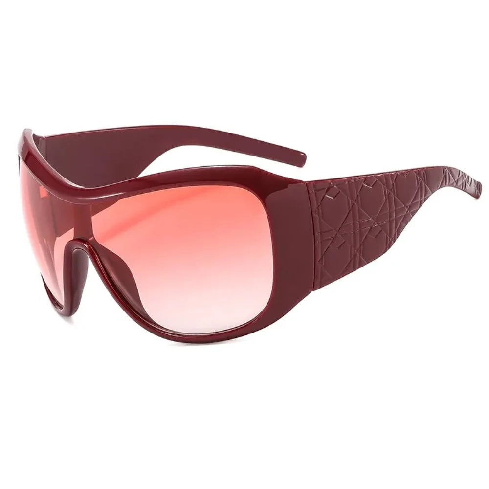 one piece oversized Y2K sunglasses for women men vintage square shield gradient hip hop sun glasses female sexy driving shades