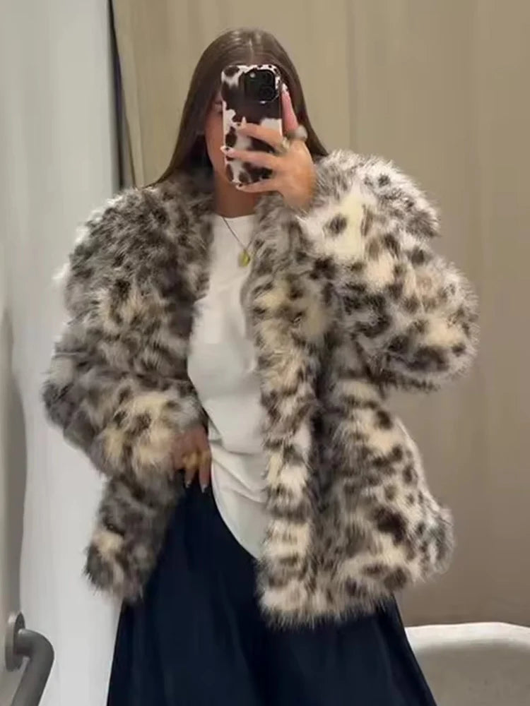 2025 Winter Faux Fur Jackets for Women Coats Thick Warm Soft Jacket Woman Long Sleeve Fluffy Fur Casual Loose New Outerwear