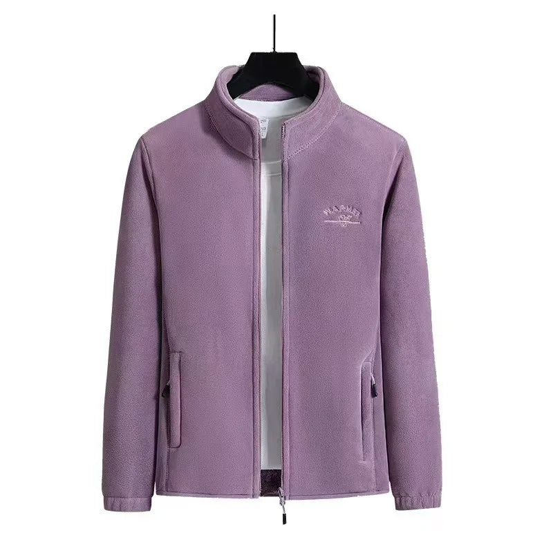 2026 Women's Wool Liner Coat Winter Loose-Fit Full Sleeve Polar Fleece Zipper Letter print Thickened Coat Cardigan Sporty jacket