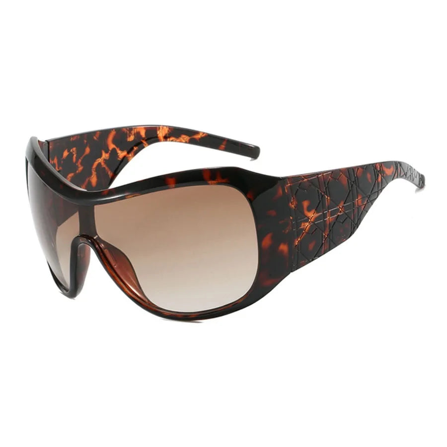 one piece oversized Y2K sunglasses for women men vintage square shield gradient hip hop sun glasses female sexy driving shades
