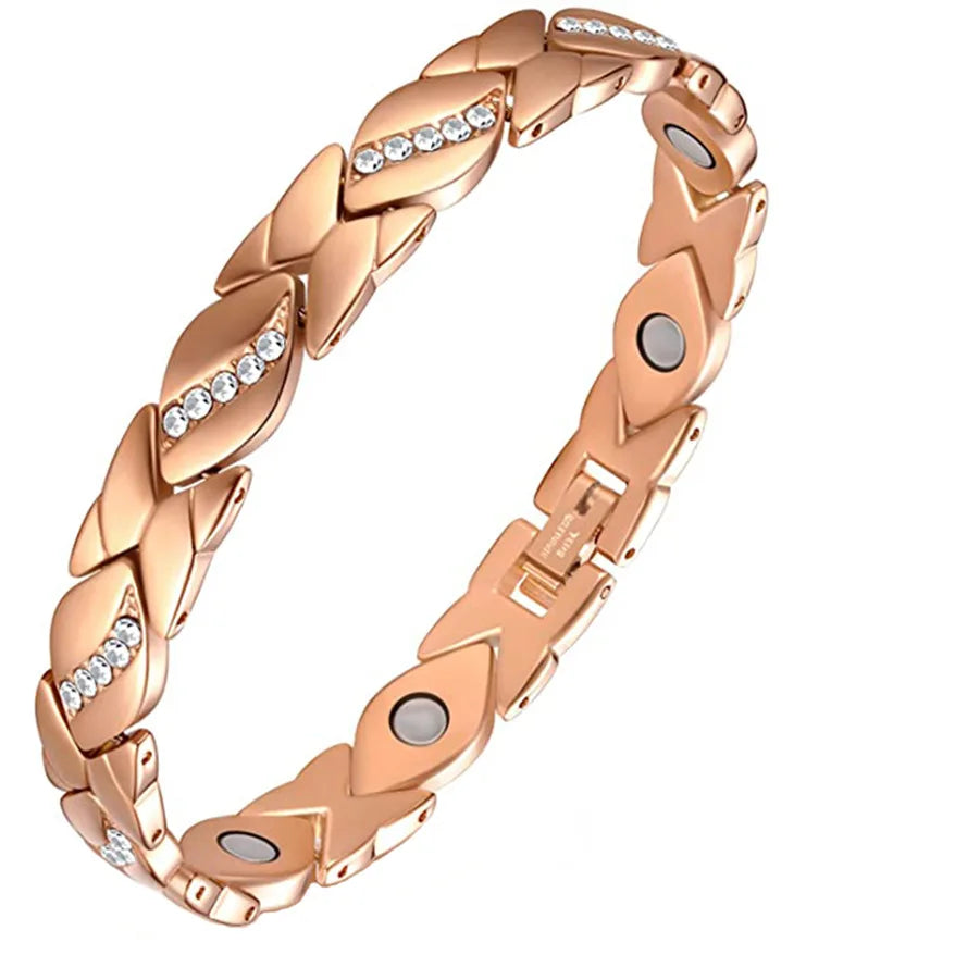 Vintage Copper Color Magnetic Bracelets for Women Arthritis Pain Relief Adjustable Bio Energy Blood Pressure Accessory Bracelet