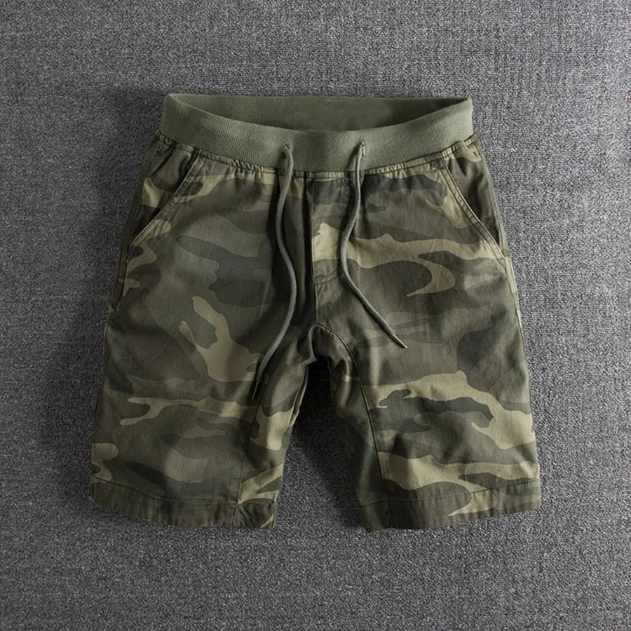 2024 Summer Men Camouflage Shorts Casual Elastic Waist Comfort Loose Jogging Pants Cotton Cargo Gym Running Shorts Beach Shorts