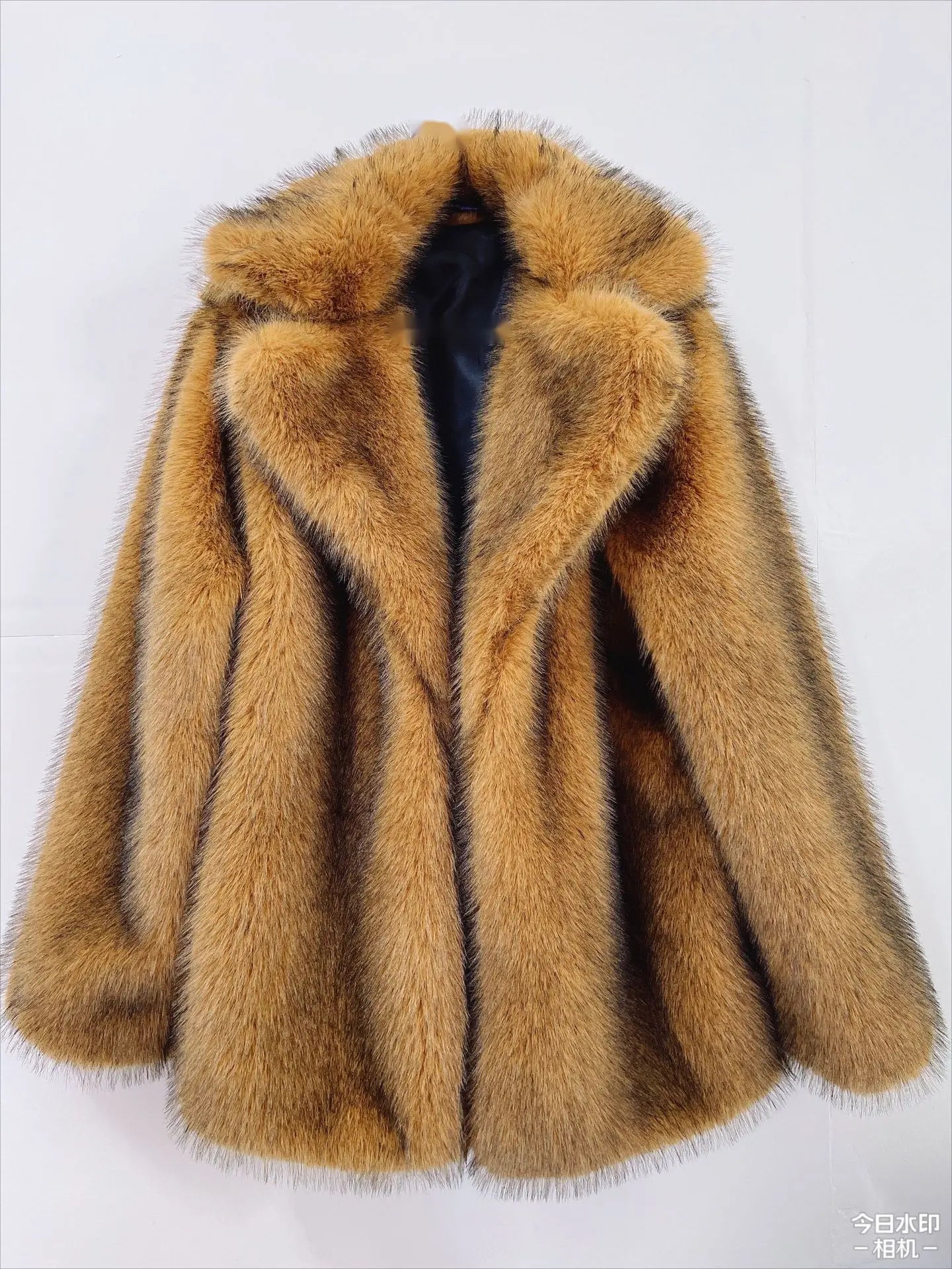 2025 Winter Plus Size Faux Fur Long Coat Women Big Collar Long Sleeve Fluffy Cardiga Jacket Lady Large Thick Warm Furry Outwear