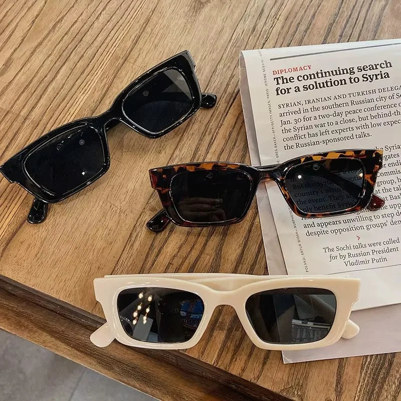 New Fashion Vintage Sunglasses Women Brand Designer Retro Rectangle Sun Glasses Female Ins Popular Square Eyewear Lentes De Sol