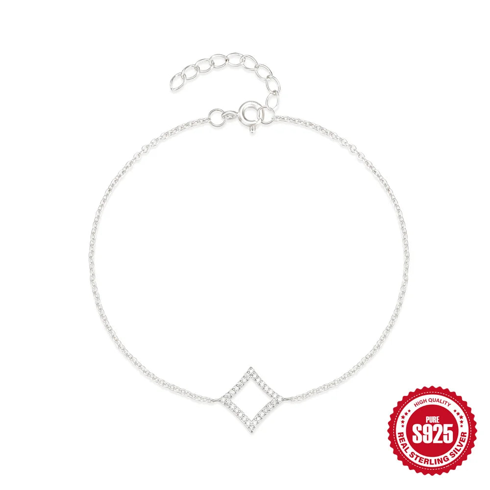 Aide 925 Sterling Silver Star Inlaid Opal With Mini Zircon Chain Bracelet For Women High Quality Elegant K Gold Jewelry Gift