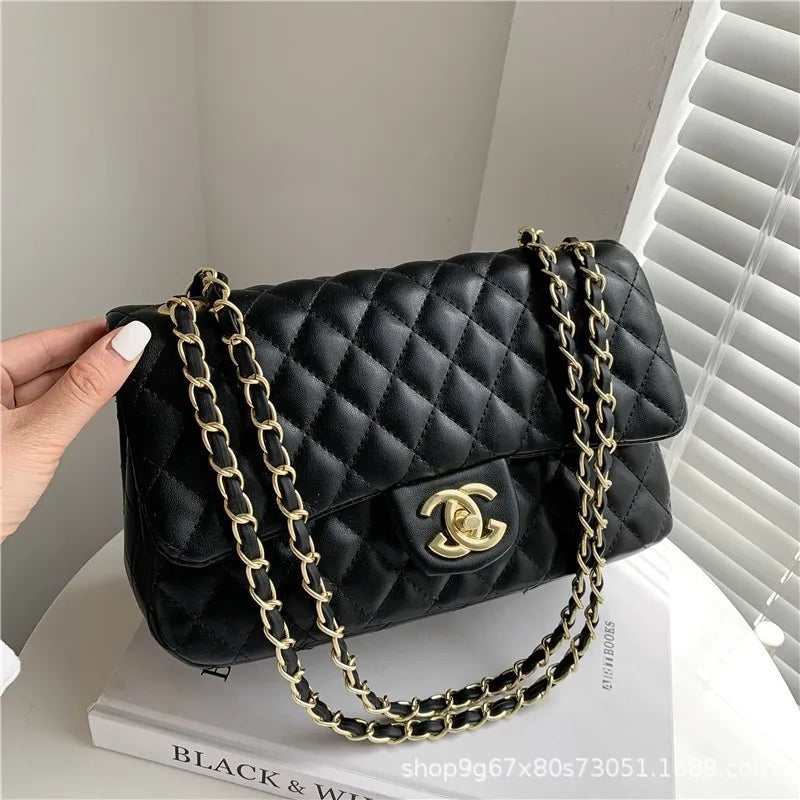 2025 Fashion Lingge New Multi functional Commuter Women's Large Capacity Single Shoulder Crossbody Bag, Chain Bag