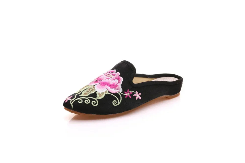 Chinese Style Summer Harajuku Slippers Women Shoes for Women Fashion Casual Vintage Embroidery Ethnic Style Streetwear