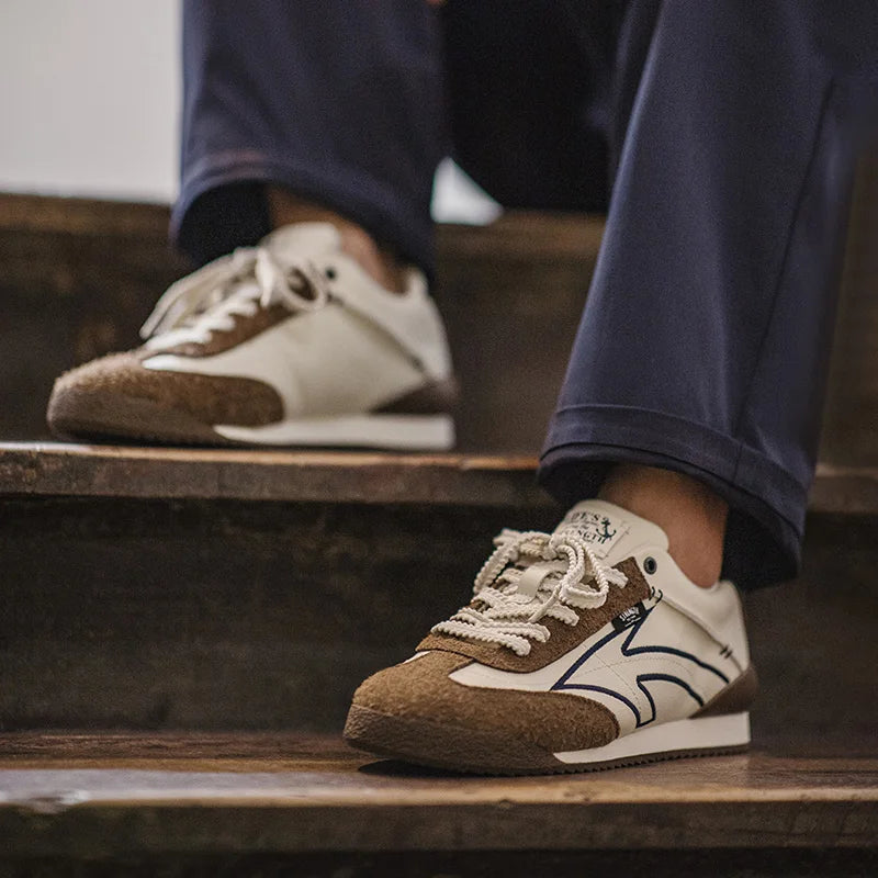 Maden New Vintage German Trainer Shoes for Men's Winter Casual Sports Anti-slip Jogging Shoes Low-top Versatile Patchwork Shoes