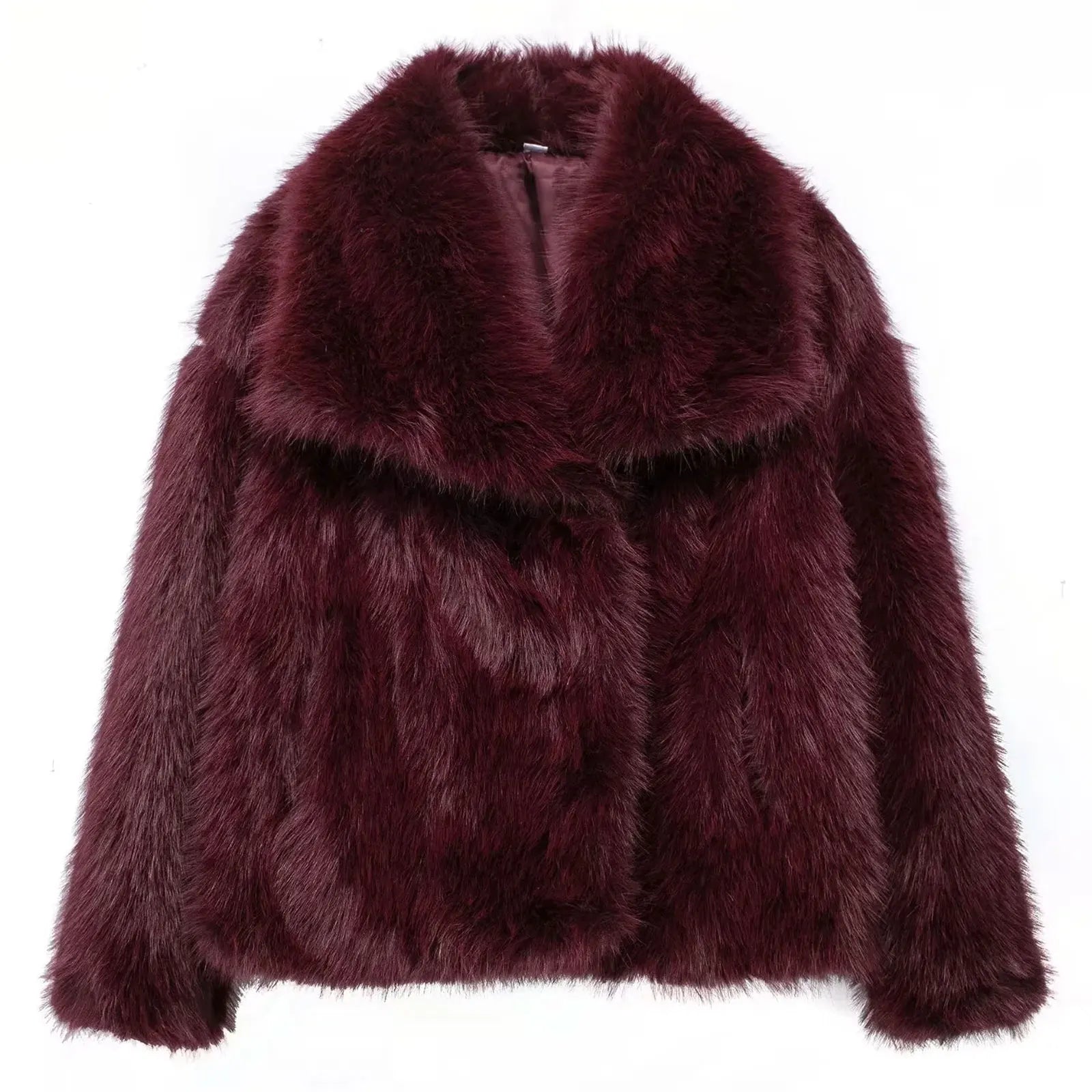 HH Women Elegant Faux Fur Coat Warm Fluffy Loose Long Sleeve Lapel Jacket Autumn Winter Fashion High Street Lady Outerwear