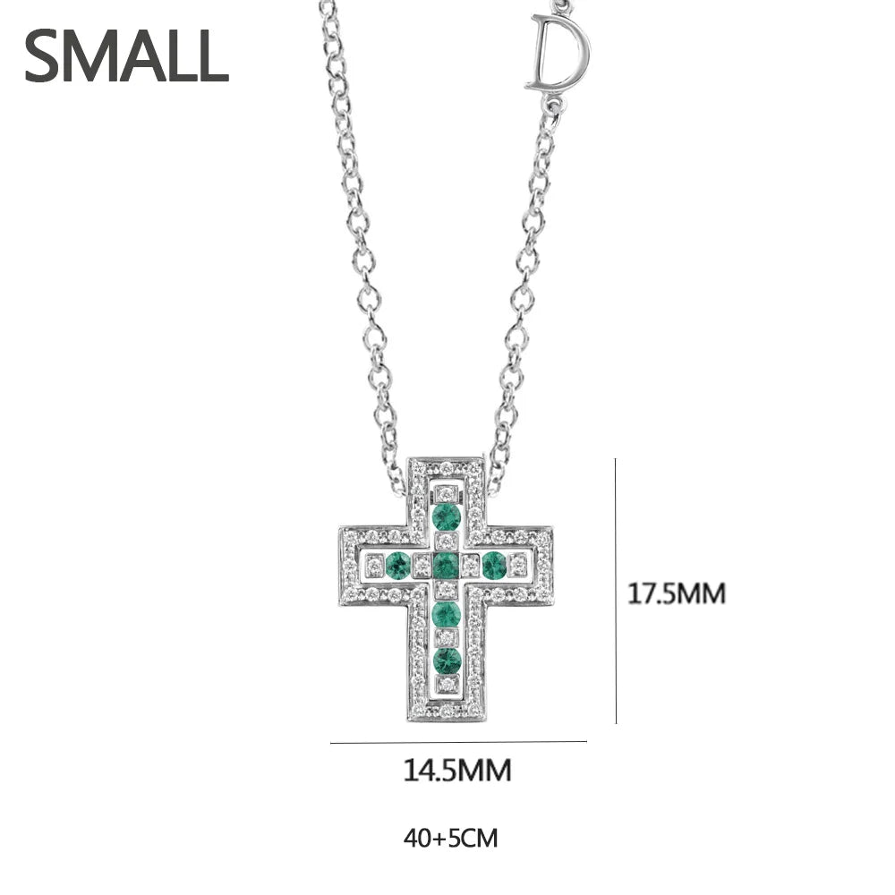 ANDYWEN 925 Sterling Silve Big Double Cross Pendant Long Chain Neckalce 2021 Korea Women High Quality D Twist Chain Jewelry Gift