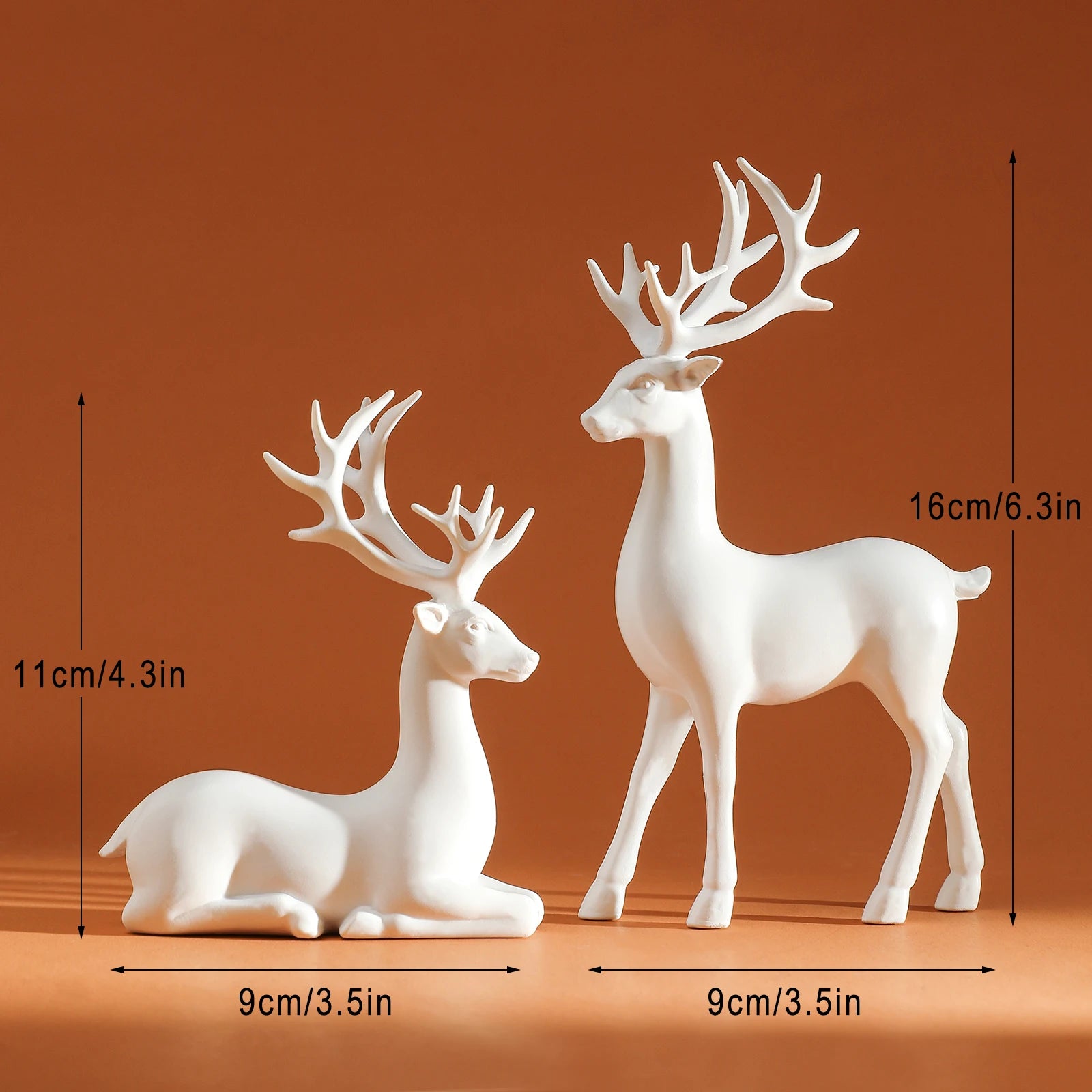 2 Pcs, Room Decor Mother Deer Cute Kids Room Decor Sculptures Kawaii Sculptures Christmas Home Decoration Fawn Figurines