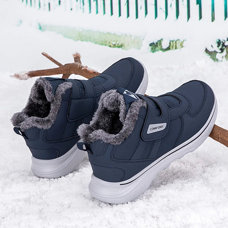 New Winter Men's Sneakers Thick Plush Warm Men's Snow Boots Lightweight Men's Ankle Boots Handmade Men's Outdoor Cotton Boots