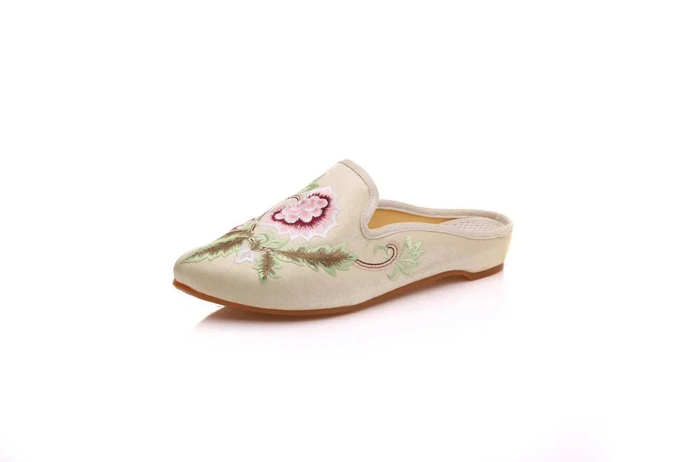 Chinese Style Summer Harajuku Slippers Women Shoes for Women Fashion Casual Vintage Embroidery Ethnic Style Streetwear