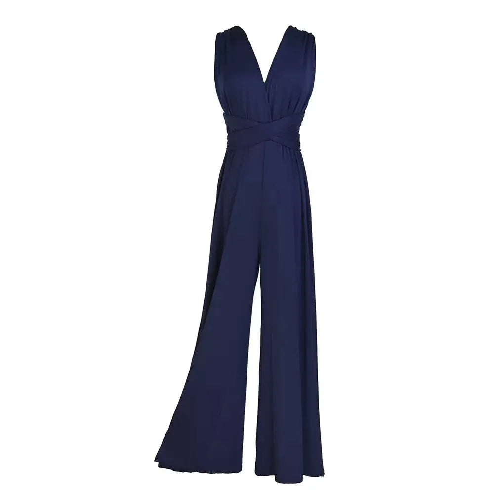 Multiway Convertible Jumpsuit Formal Multi Wrap Wedding Dress Cocktail Floor Jumpsuits Navy Blue Bridesmaid Infinity Jumpsuit