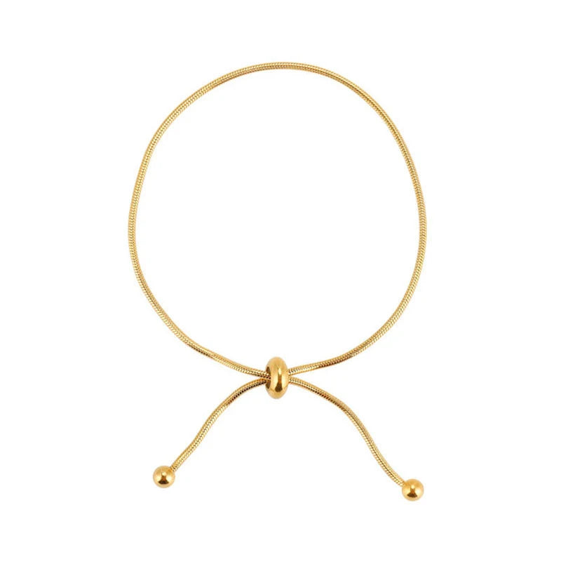 Minimalist Stainless Steel Snake Chain Bracelet for Women Girls Gold Color Adjustable Bracelet Simple Snake Bone Chain Bracelets