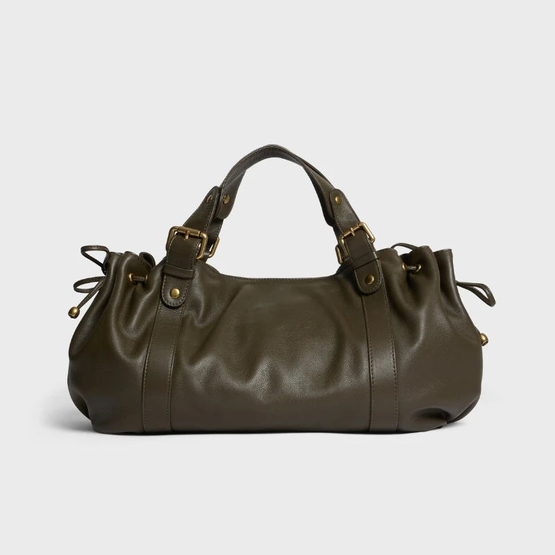 Women's Vintage Handbag, New Fashion Solid Color Tote Bag, Luxury Design Shoulder Bag for Everyday Style