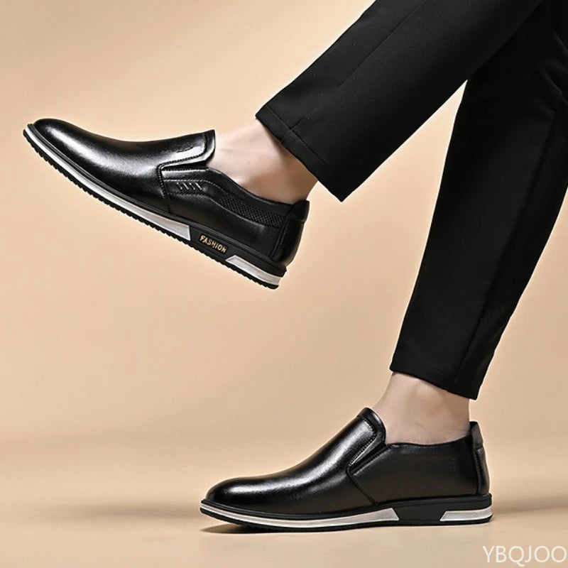 Large Size Spring Autumn New Business Office Casual Men's Shoes Fashionable and Versatile Flat Bottomed Sleeve Mouth Men's Shoes