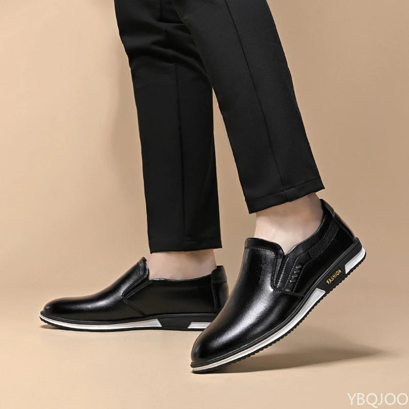 Large Size Spring Autumn New Business Office Casual Men's Shoes Fashionable and Versatile Flat Bottomed Sleeve Mouth Men's Shoes