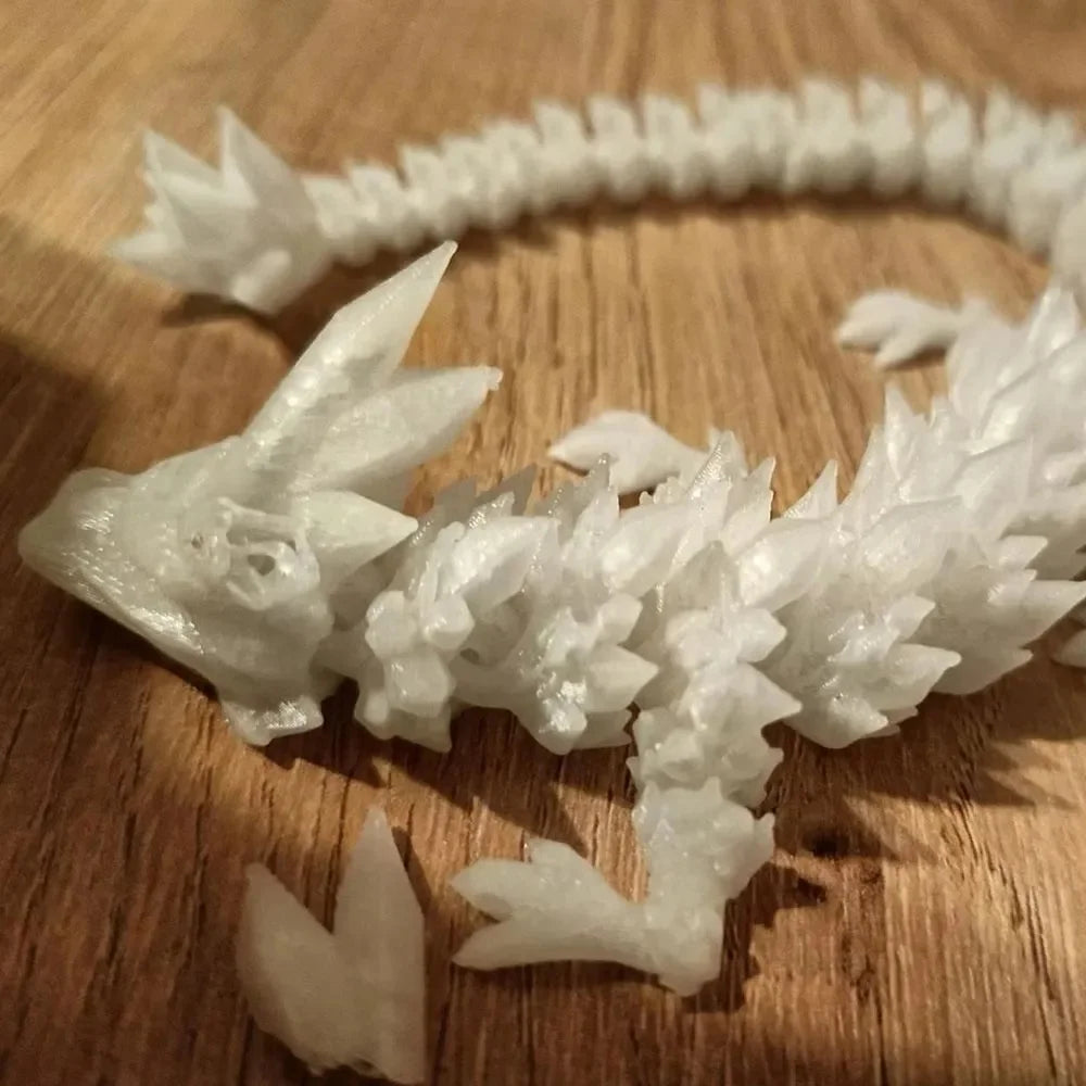 3D Printed Dragon Ornament 22/30/45cm Artificial Simulated Dragon Decorations Luminous Desktop Ornament Festival Party Gifts