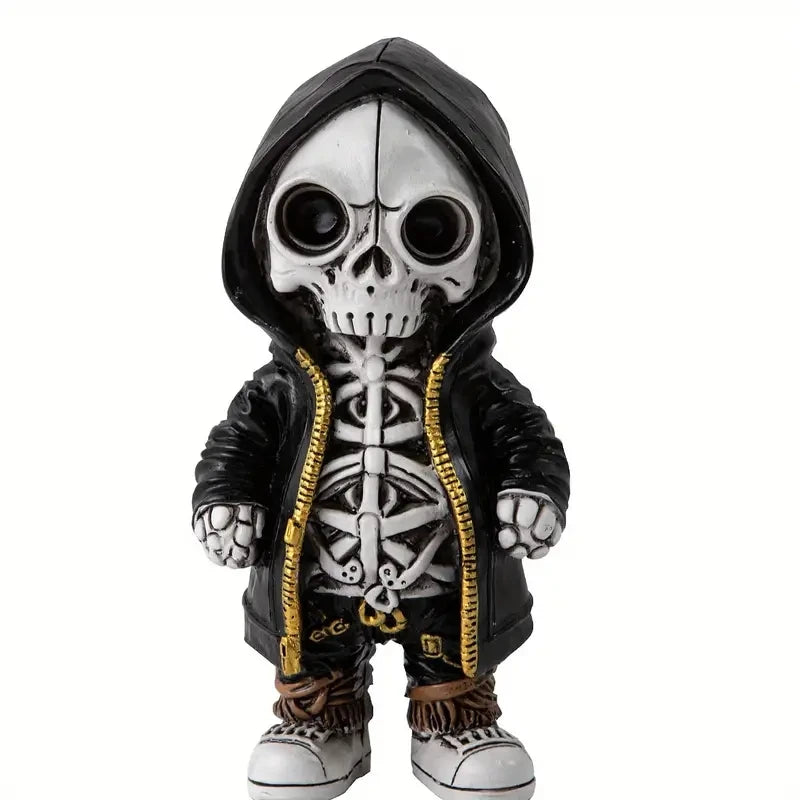 1pc Cool Skeleton Figures, Skeleton Statue, Collectible Gothic Skull Sculpture Halloween Decoration For Home Office Room Decor