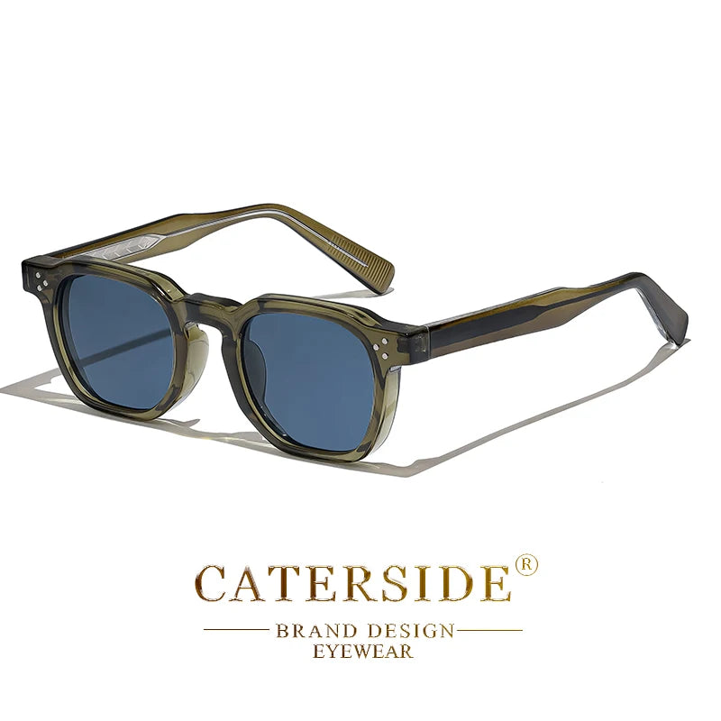 CATERSIDE New Retro Punk Men Sunglasses Square Personalized Design Glasses Women's Fashion Party Glasses Festival Gift 2 Pieces