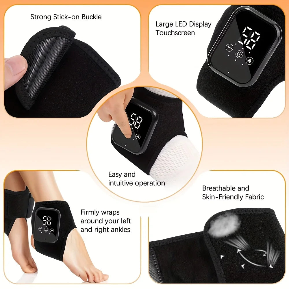 Electric foot-warming massager for ankle therapy, with charging function, heating and vibration features, for foot massage.