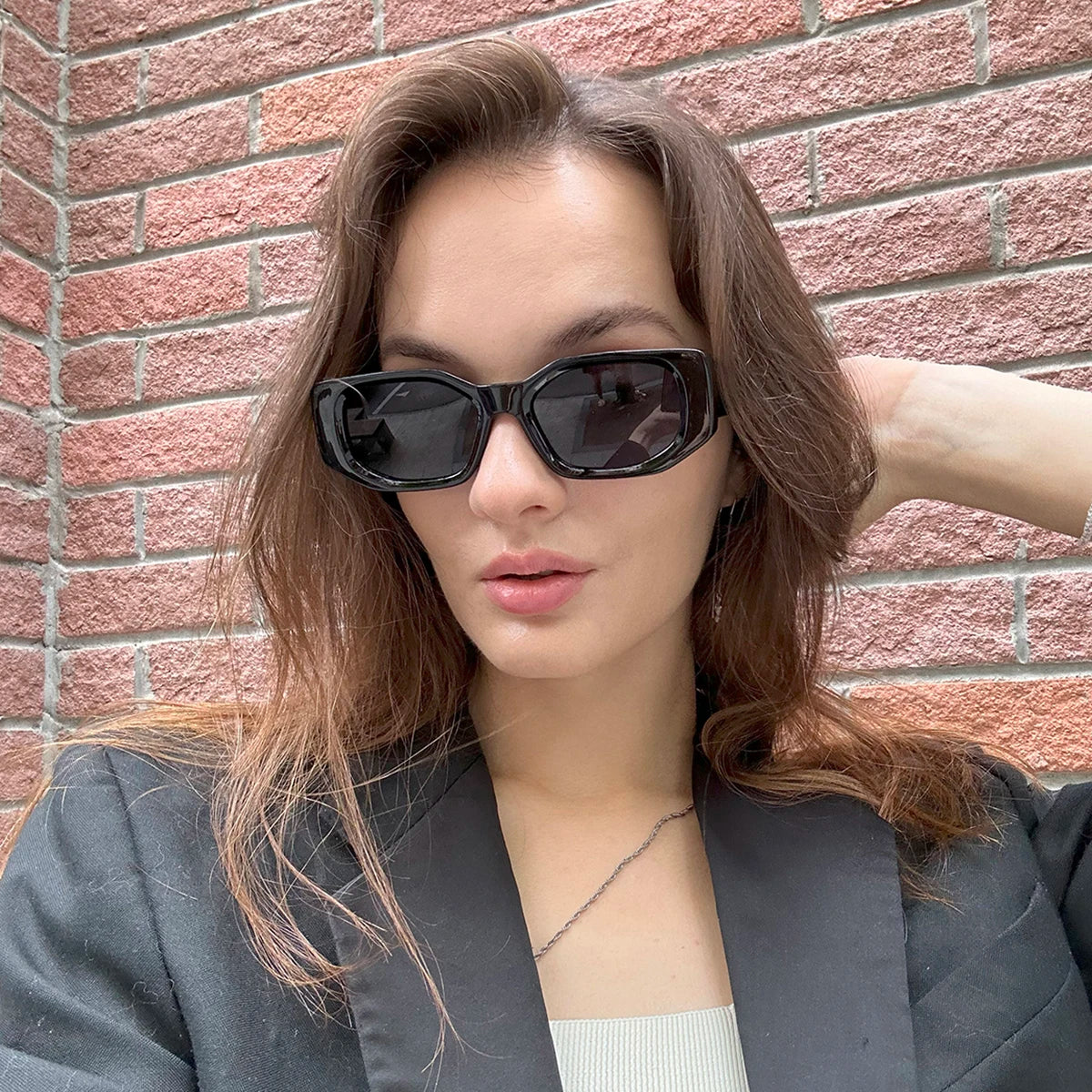 Ruiao 2025 new black classic retro designer branded concave irregular thick frame men women fashion sunglasses