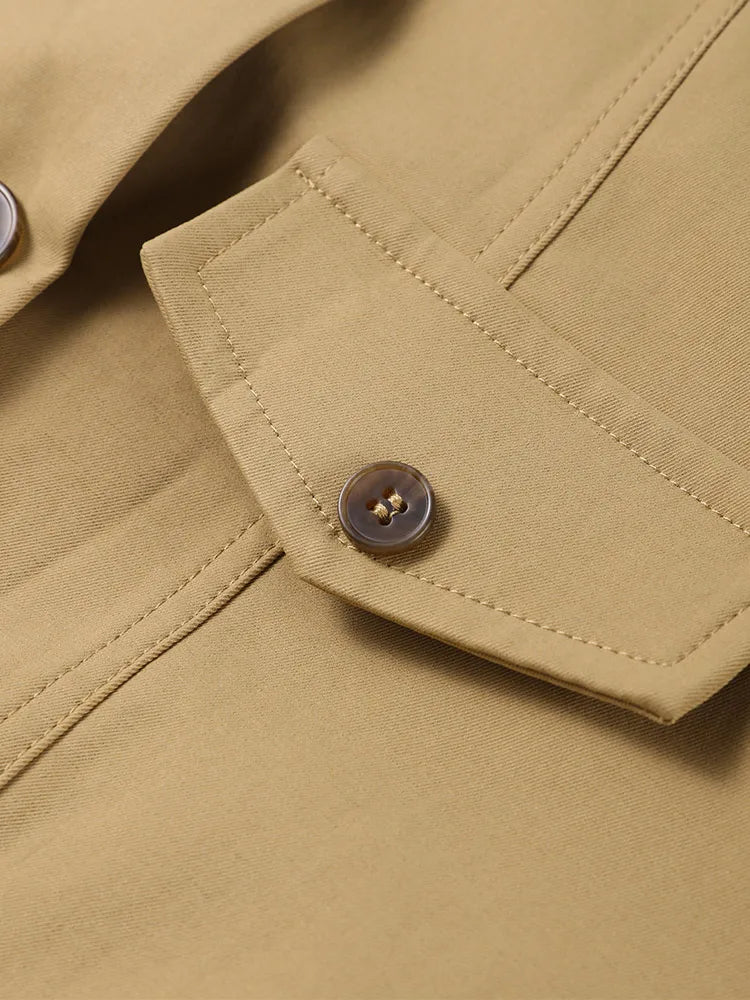 Elegant Stand Collar Trench Coats Women Y2K Long Sleeve Pockets Waist Jacket 2026 Autumn Street Lady Single Breasted Outerwear