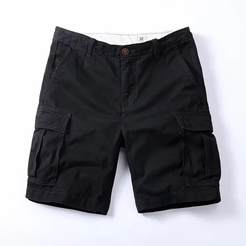 Cotton Men Shorts Cargo Shorts Versatile Shorts for Daily Travel Twill Solid Color Short Pants Summer High Quality Sweatpants