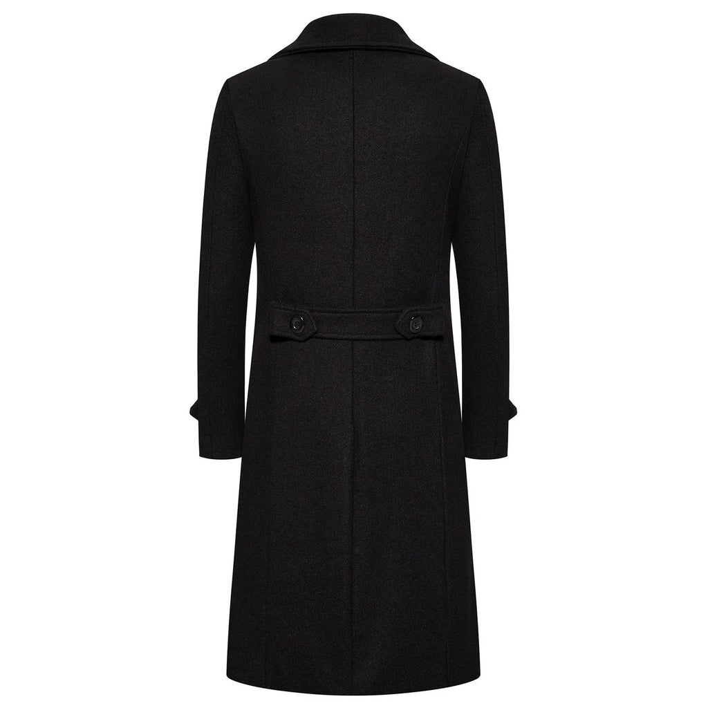 Unisex Long Wool Coat Trend Fashion Double-Breasted Elegant Windbreaker Woolen Jackets Autumn Daily Classic All-Match Slim Coat