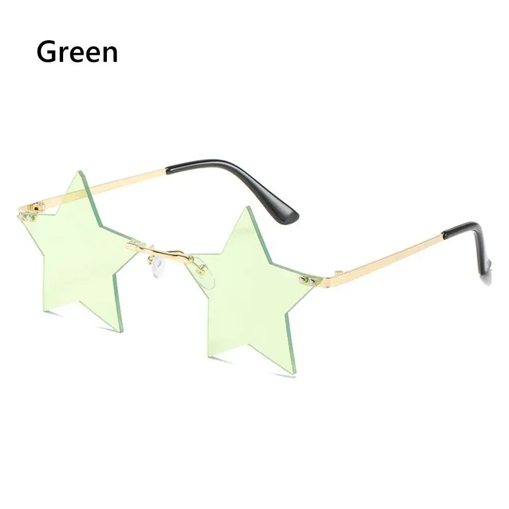 Star Shape Sun Glasses Funny Pentagram Eyewear Eyeglasses Christmas Decoration Party Glasses Rimless Sunglasses Driver Goggles