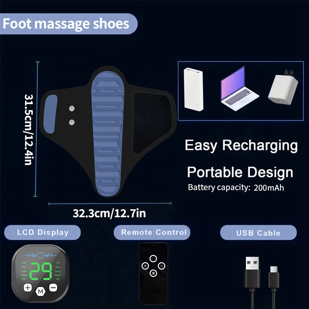New Rechargeable 10 Adjustable Models Electric Vibrating Foot Muscle Relaxation Massager Shoes