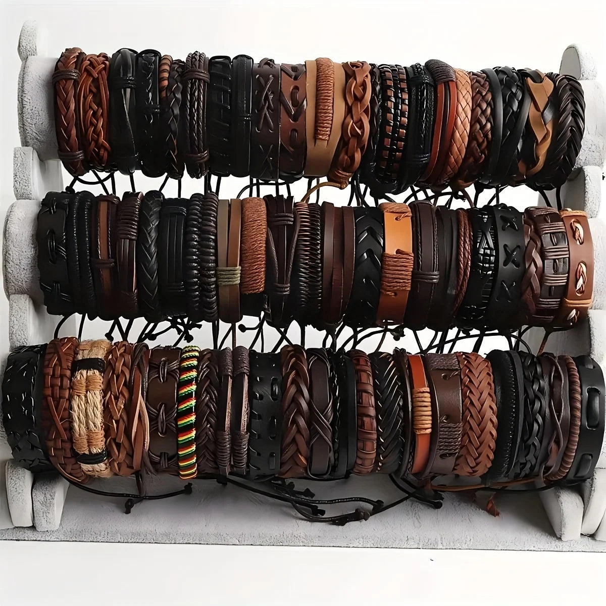 20PCS Random Style Men's Women's Webbing, Rope,Leather Bracelet Classical Festive Women Gift(Including But Not Limited to Pic)