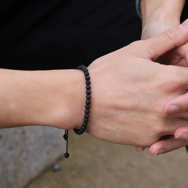 Fashion 4mm Natural Stone Bracelet Men Women Handmade Braided Adjustable Braclet Small Tiger Eyes Howlite Agates Beads Braslet