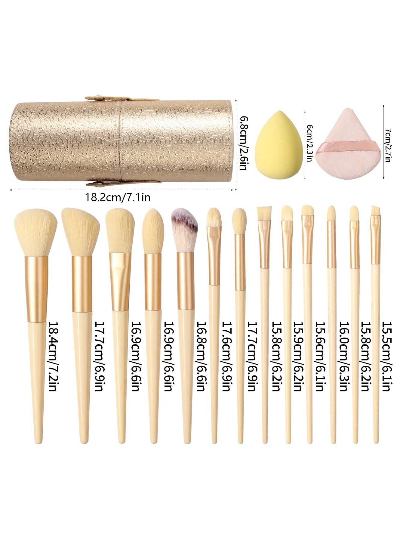 6/13/14/20PCS High-quality makeup brush set, multi-functional facial brush set & soft powder puff set & portable storage bucket