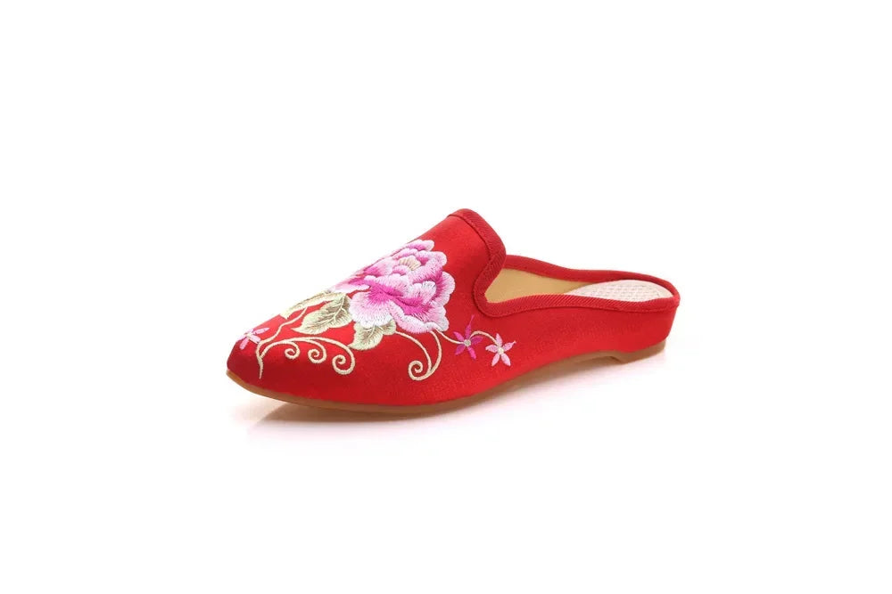 Chinese Style Summer Harajuku Slippers Women Shoes for Women Fashion Casual Vintage Embroidery Ethnic Style Streetwear