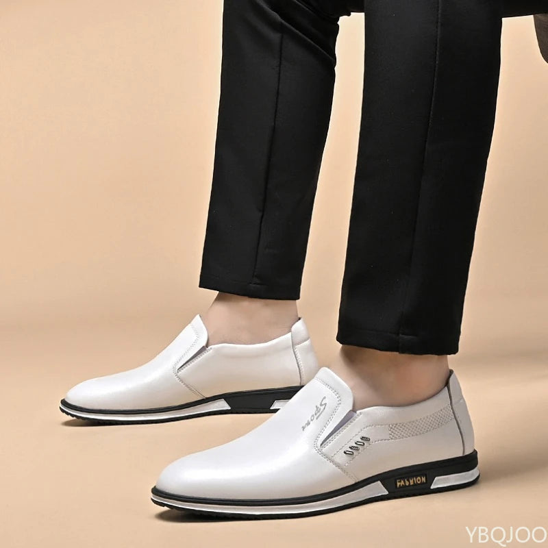 Large Size Spring Autumn New Business Office Casual Men's Shoes Fashionable and Versatile Flat Bottomed Sleeve Mouth Men's Shoes
