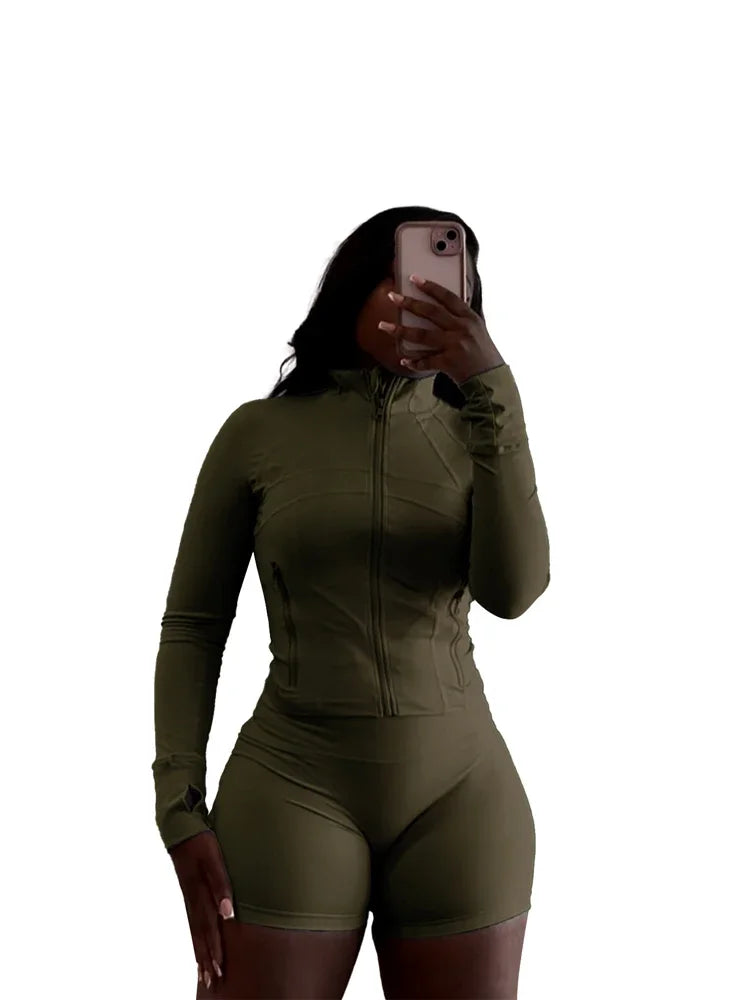 Fall Women Sport Loungewear Sexy Tight Long Sleeve Flared Pants Two Piece Set Active Gym 2 Piece Matching Sets Tracksuit Outfits