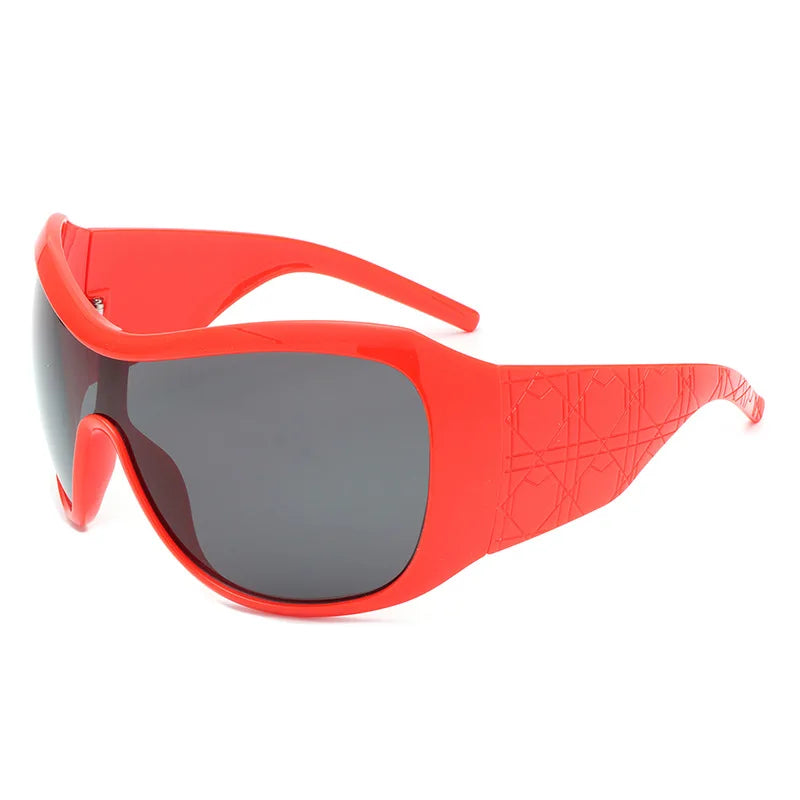 one piece oversized Y2K sunglasses for women men vintage square shield gradient hip hop sun glasses female sexy driving shades