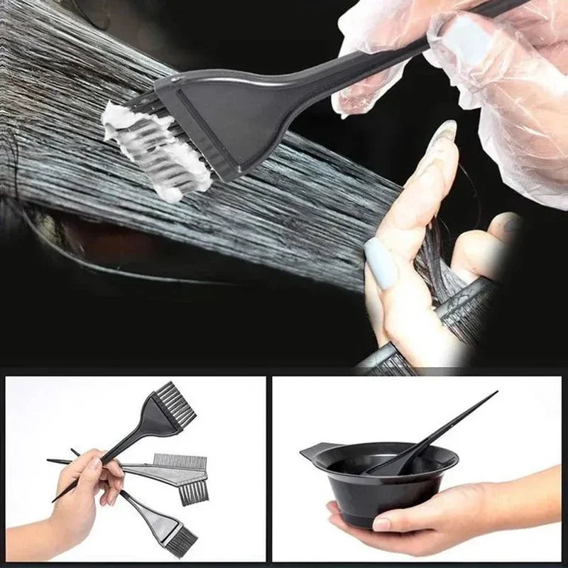 4Pcs Professional Hair Dyeing Kit Hair Color Dye Bowl Stirring Brush For DIY Hair Coloring Bleaching Salon Home Hair Dye Tools