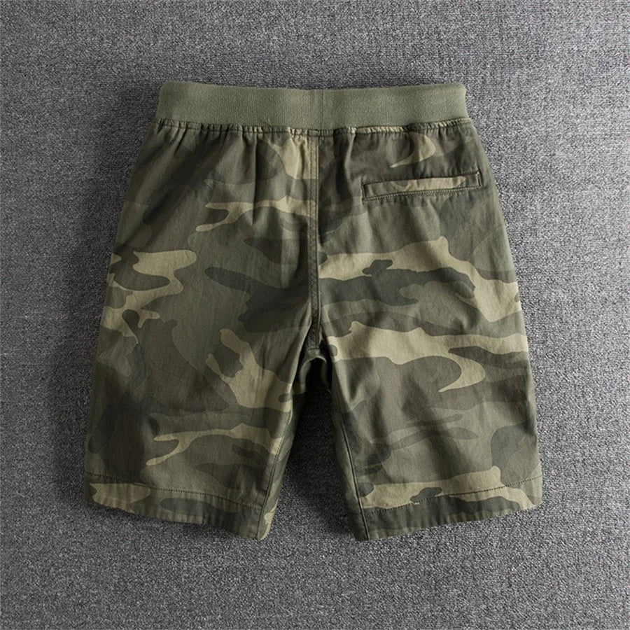 2024 Summer Men Camouflage Shorts Casual Elastic Waist Comfort Loose Jogging Pants Cotton Cargo Gym Running Shorts Beach Shorts