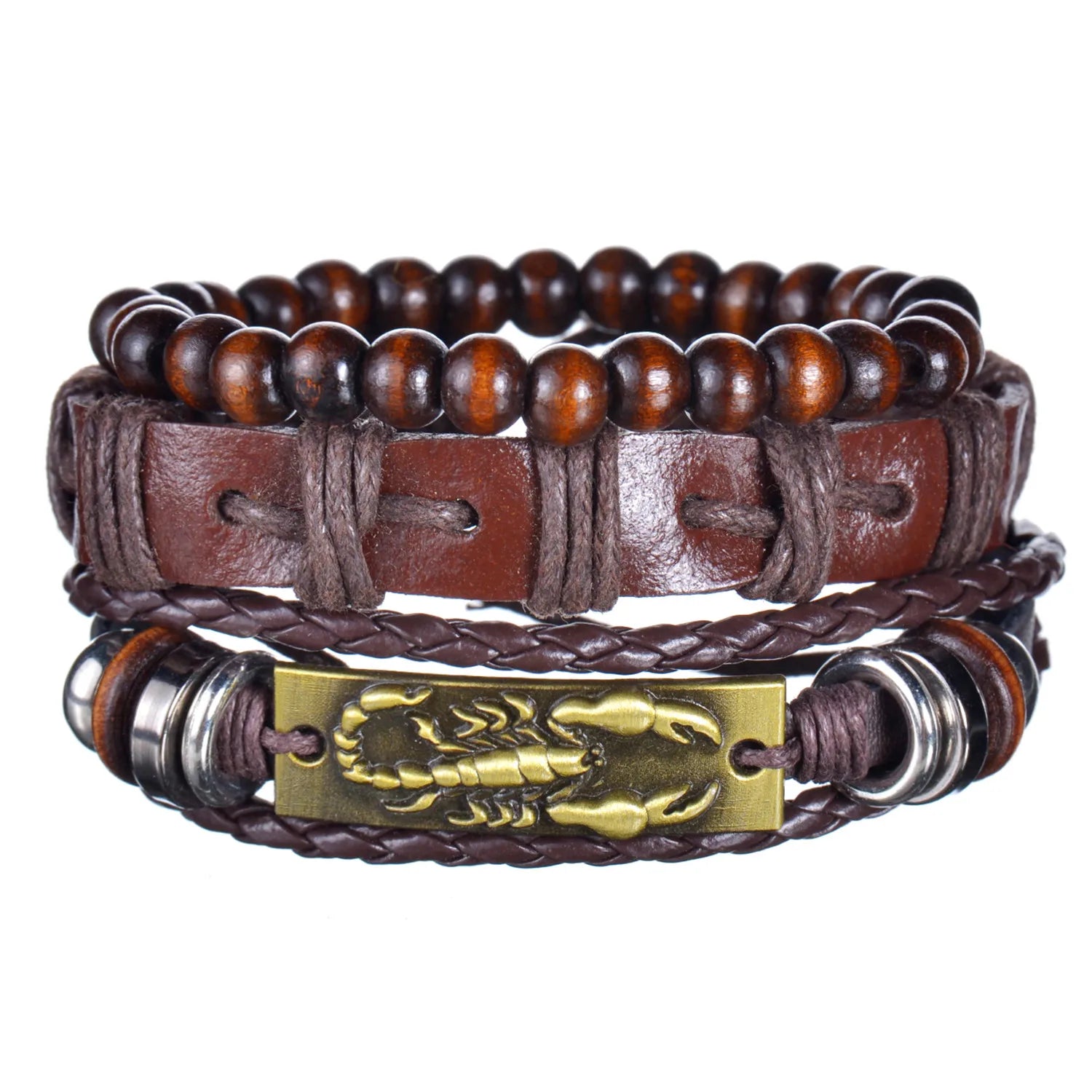 Men's Cross Leather Bracelet Prayer Multi Layer Braided Stainless Steel Fashion Classic Wristband Birthday Gift For Men Women