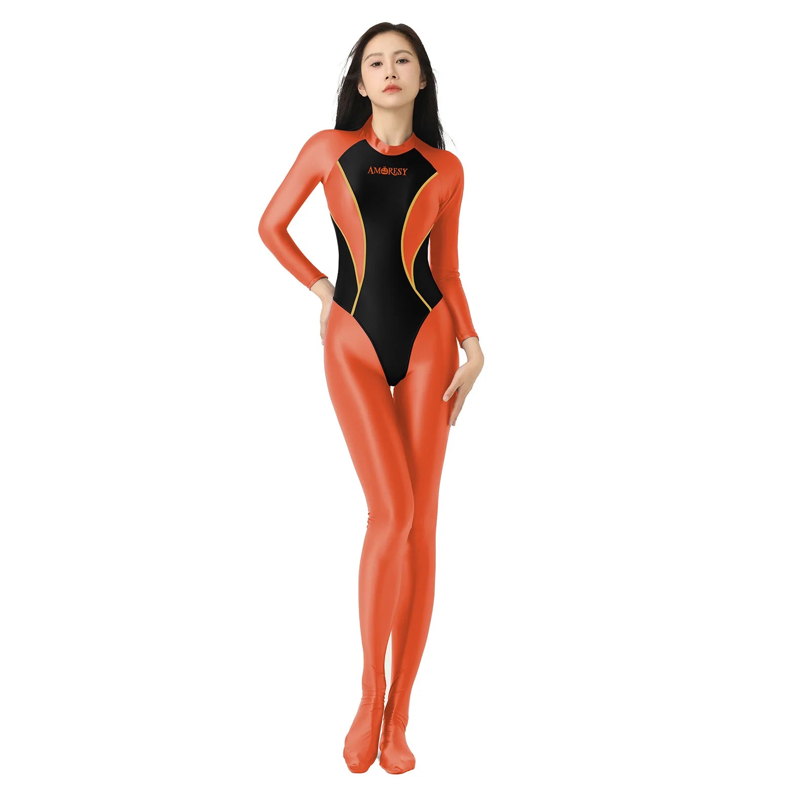 AMORESY Women's Stretch Spandex Bodysuit Catsuit Cosplay Playsuit Zentai Suit Tight Jumpsuit Halloween Limited Edition