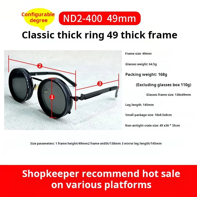 9-level ND2-400 adjustable dimming glasses fishing sunglasses UV anti UV polarized sunglasses ND filter With Glasse Case Set