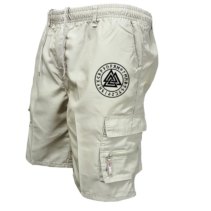 Delta Core Cargos Men Geometric Symbol Tactical Shorts 4-Way Stretch Fabric Hidden Security Pocket Gym Fitness Stretch Waistband