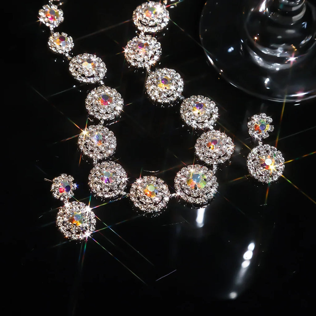 Elegant Rhinestone Jewelry Set Necklace & Dangle Earrings for Party Daily Clothing DecorTrendy All-match & Exquisite Jewelry