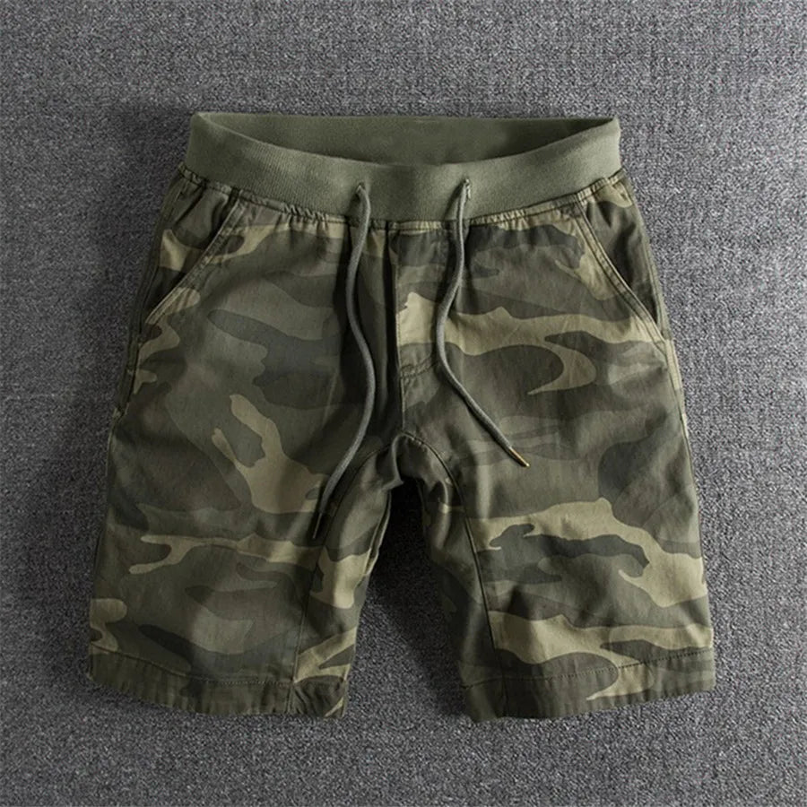 2024 Summer Men Camouflage Shorts Casual Elastic Waist Comfort Loose Jogging Pants Cotton Cargo Gym Running Shorts Beach Shorts
