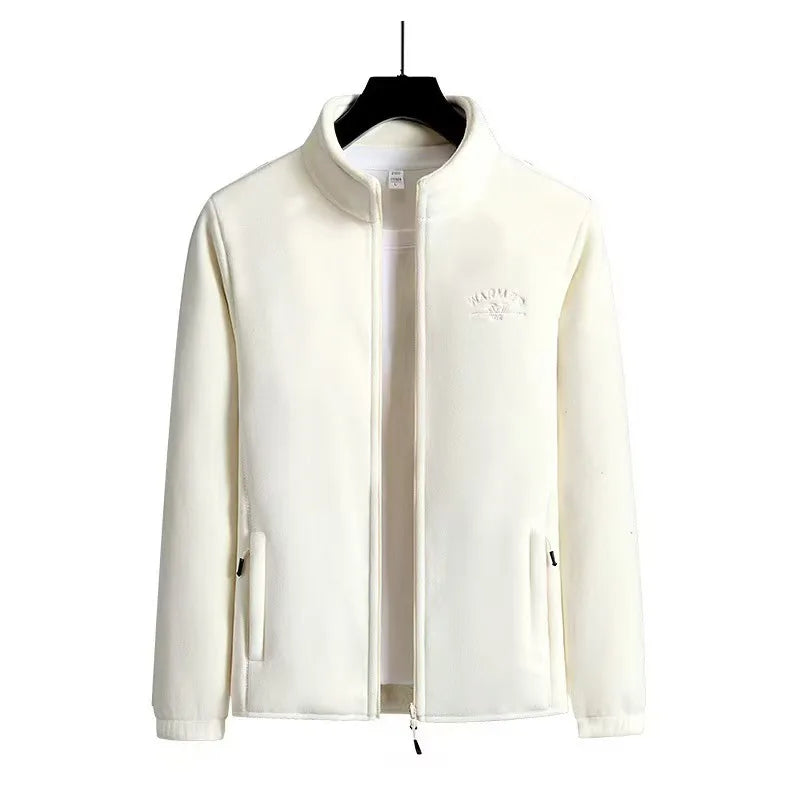 2026 Women's Wool Liner Coat Winter Loose-Fit Full Sleeve Polar Fleece Zipper Letter print Thickened Coat Cardigan Sporty jacket